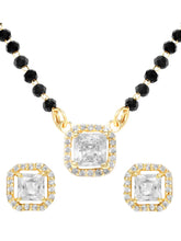 Gold Plated Crystal Halo Mangalsutra Set