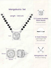 Rhodium Plated Crystal Halo Mangalsutra Set