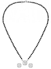 Rhodium Plated Crystal Halo Mangalsutra Set