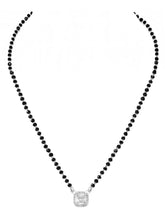 Rhodium Plated Crystal Halo Mangalsutra Set