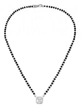 Rhodium Plated Crystal Halo Mangalsutra Set