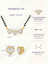 Gold Plated Heart Trio Mangalsutra Set