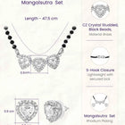 Rhodium Plated Heart Trio Mangalsutra Set