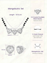 Rhodium Plated Heart Trio Mangalsutra Set