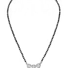 Rhodium Plated Heart Trio Mangalsutra Set