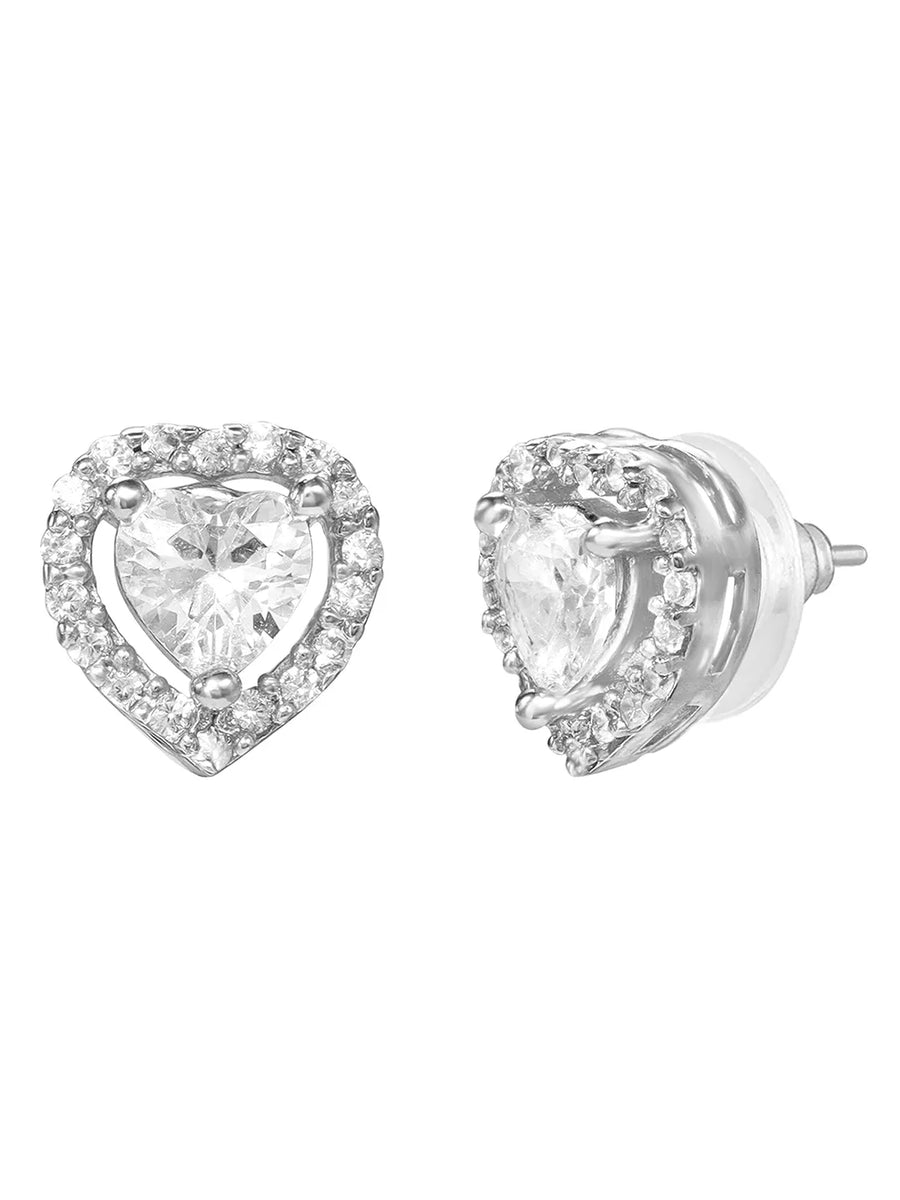Rhodium Plated Heart Trio Mangalsutra Set