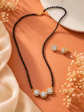Gold Plated Three Stone Mangalsutra Set
