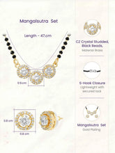 Gold Plated Three Stone Mangalsutra Set