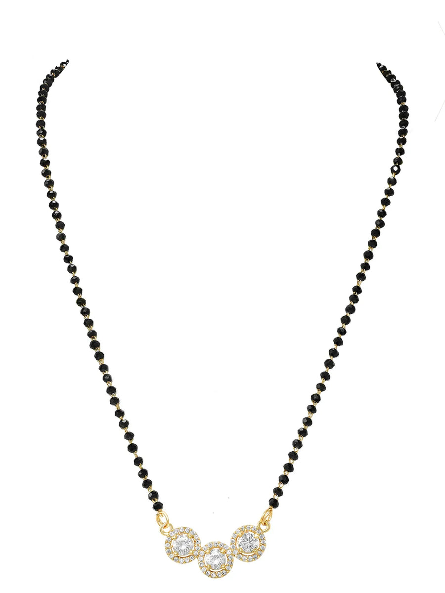 Gold Plated Three Stone Mangalsutra Set