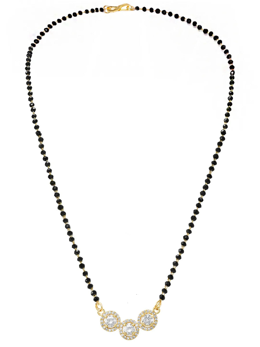 Gold Plated Three Stone Mangalsutra Set