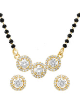 Gold Plated Three Stone Mangalsutra Set