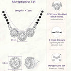 Rhodium Plated Three Stone Mangalsutra Set