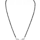 Rhodium Plated Three Stone Mangalsutra Set