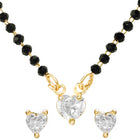 Gold Plated Heart Solitaire Mangalsutra Set