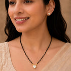 Gold Plated Heart Solitaire Mangalsutra Set
