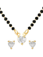 Gold Plated Heart Solitaire Mangalsutra Set
