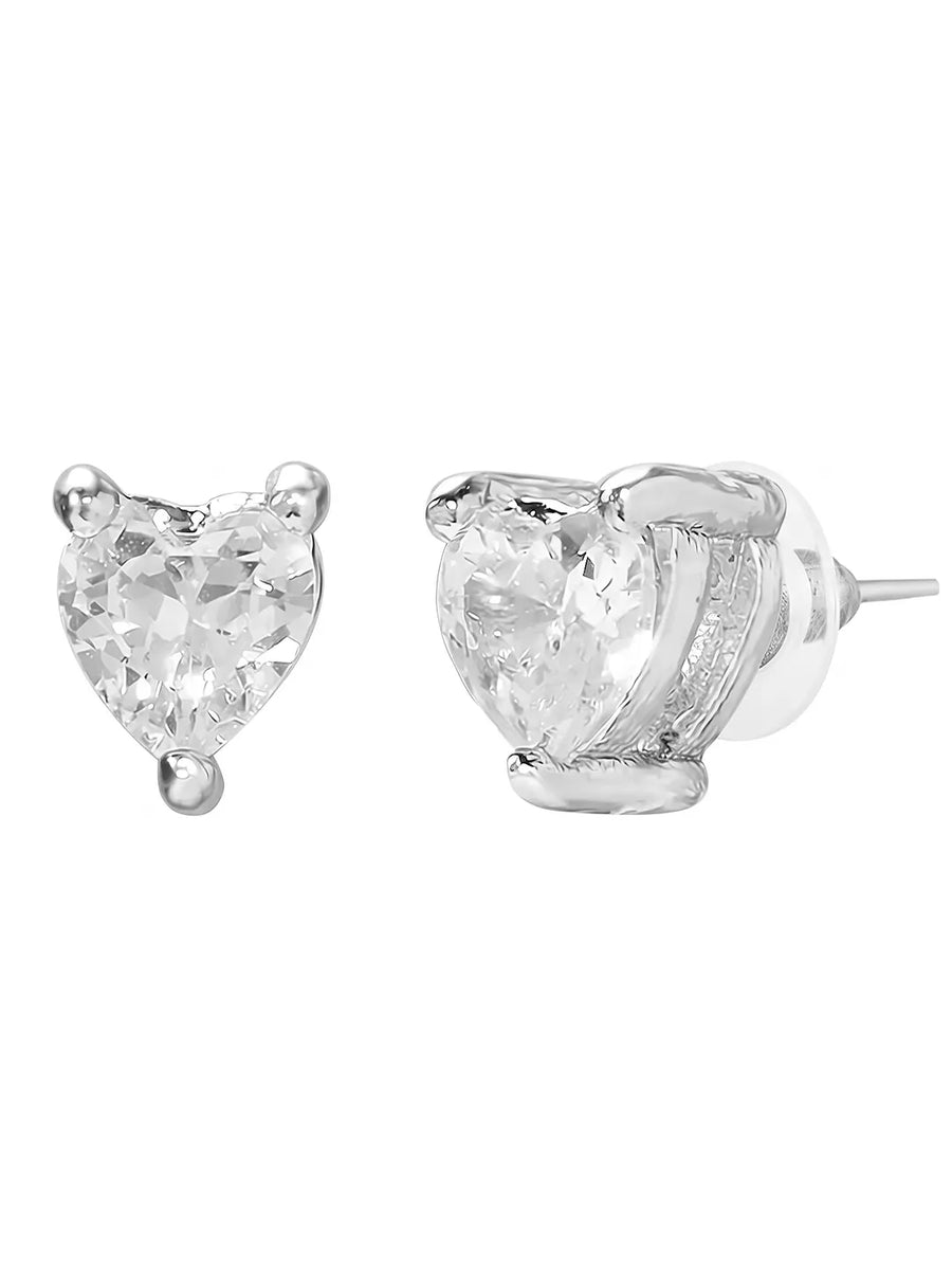 Rhodium Plated Heart Solitaire Mangalsutra Set