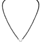 Rhodium Plated Heart Solitaire Mangalsutra Set