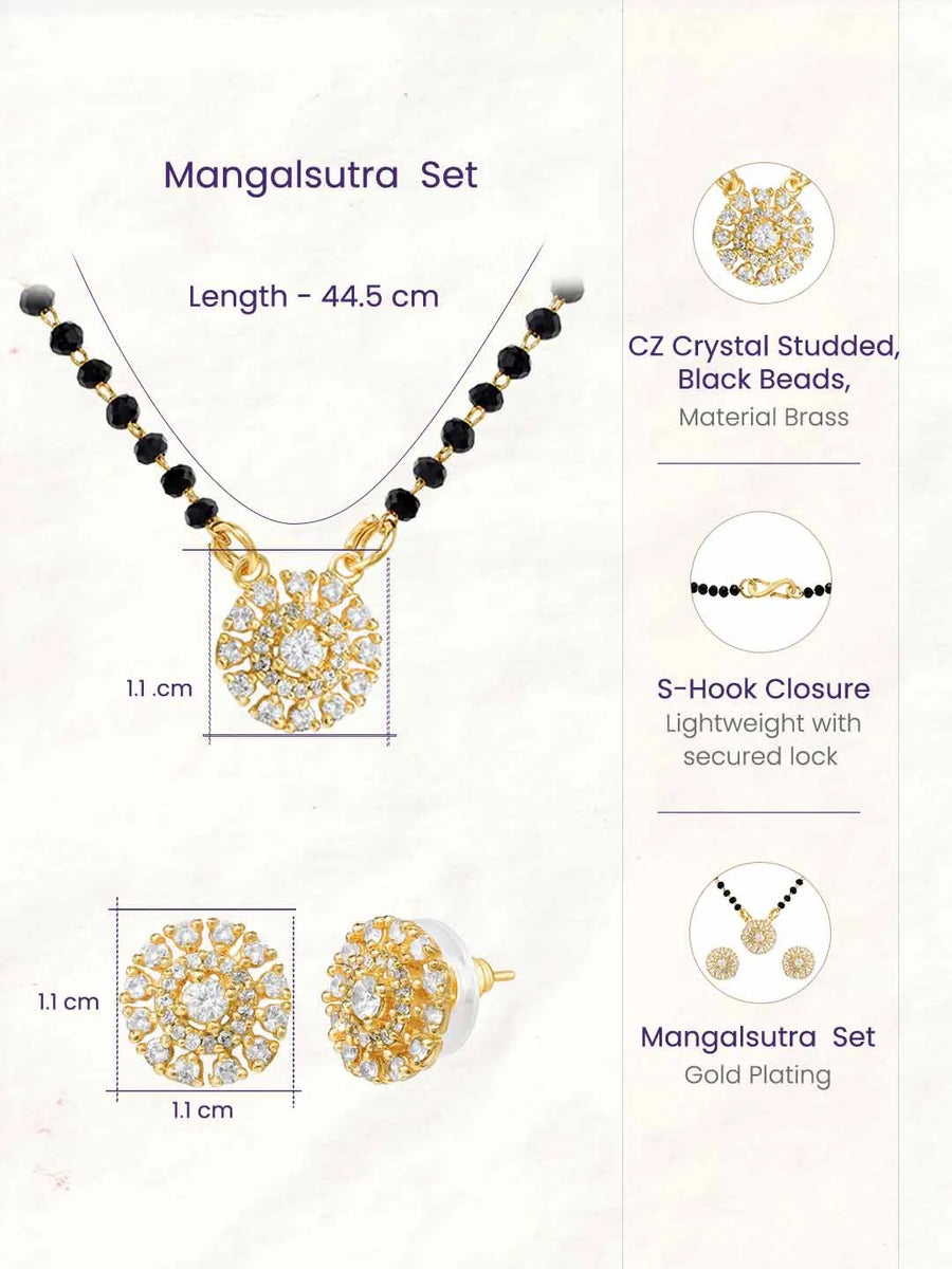 Gold Plated Crystal Bloom Mangalsutra Set