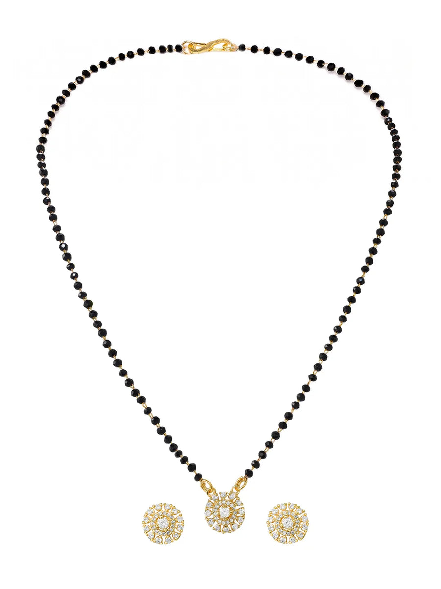 Gold Plated Crystal Bloom Mangalsutra Set