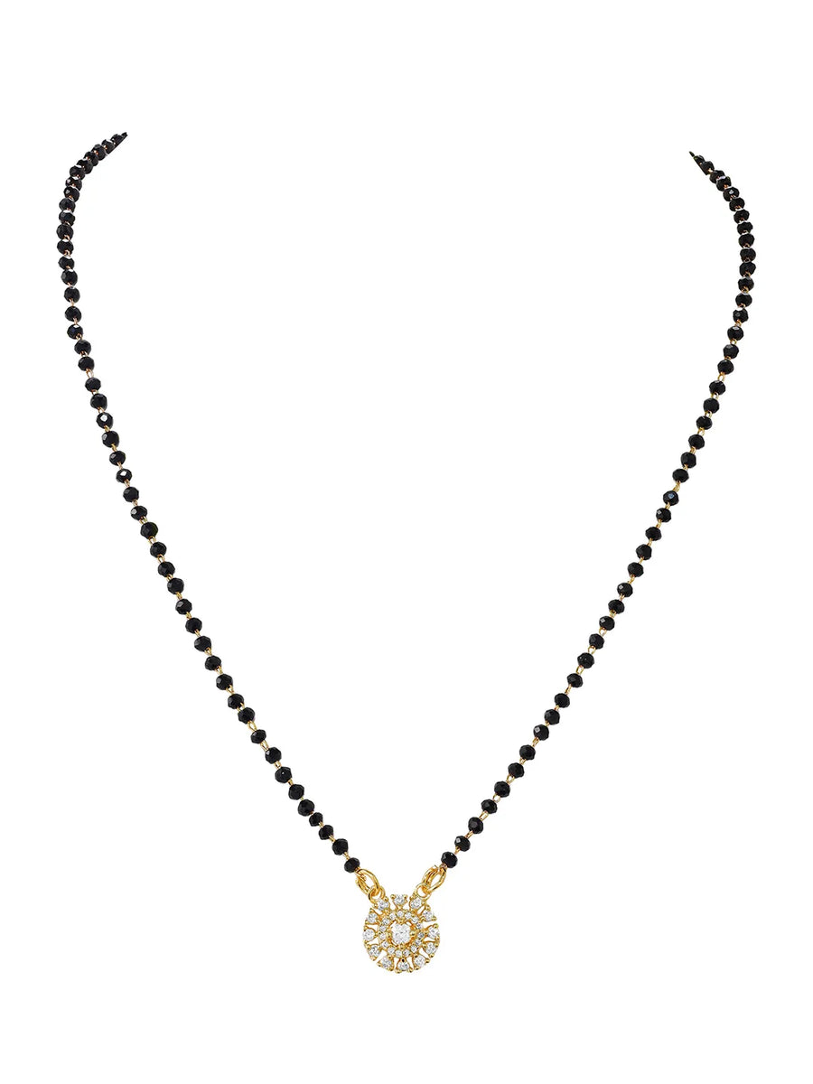 Gold Plated Crystal Bloom Mangalsutra Set
