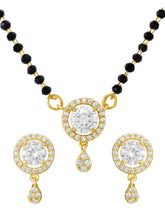 Gold Plated Halo Drop Mangalsutra Set