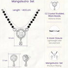 Rhodium Plated Halo Drop Mangalsutra Set
