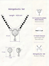 Rhodium Plated Halo Drop Mangalsutra Set