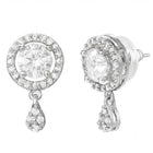 Rhodium Plated Halo Drop Mangalsutra Set