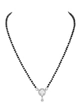 Rhodium Plated Halo Drop Mangalsutra Set