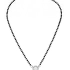 Rhodium Plated Halo Drop Mangalsutra Set