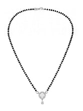 Rhodium Plated Halo Drop Mangalsutra Set