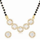 Gold Plated Black Bead Halo Necklace Set