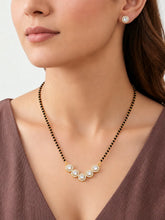 Gold Plated Black Bead Halo Necklace Set