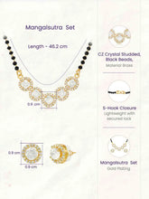 Gold Plated Black Bead Halo Necklace Set