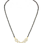 Gold Plated Black Bead Halo Necklace Set