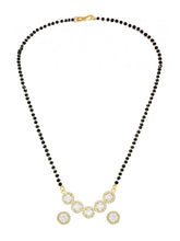 Gold Plated Black Bead Halo Necklace Set