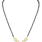 Gold Plated Black Bead Halo Necklace Set