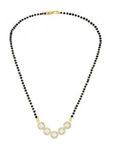 Gold Plated Black Bead Halo Necklace Set