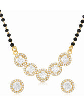 Gold Plated Black Bead Halo Necklace Set