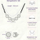 Rhodium Plated Black Bead Halo Necklace Set