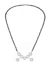 Rhodium Plated Black Bead Halo Necklace Set
