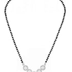 Rhodium Plated Black Bead Halo Necklace Set