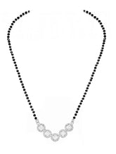Rhodium Plated Black Bead Halo Necklace Set