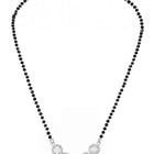 Rhodium Plated Black Bead Halo Necklace Set