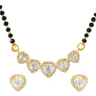 Gold Plated Black Bead Heart Necklace Set