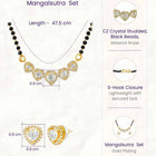 Gold Plated Black Bead Heart Necklace Set