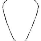 Rhodium Plated Black Bead Heart Necklace Set