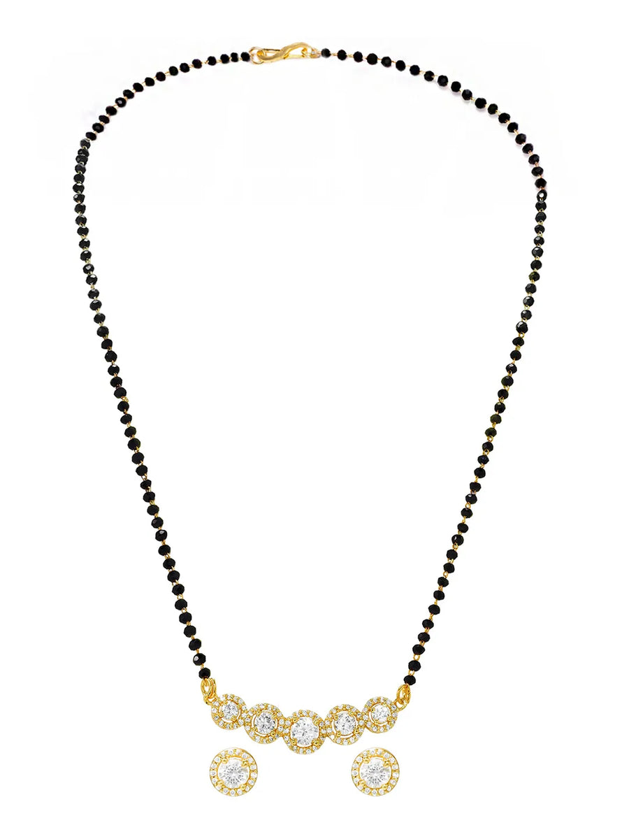Gold Plated Classic Halo Mangalsutra Set