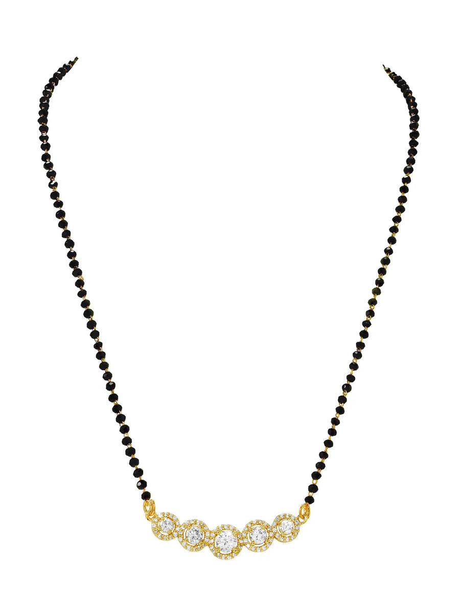 Gold Plated Classic Halo Mangalsutra Set